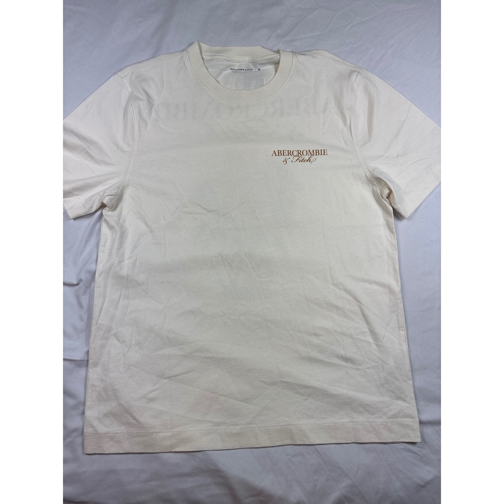 Abercrombie & Fitch Polished Tee Mens Medium Cream Sunflower Graphic T Shirt